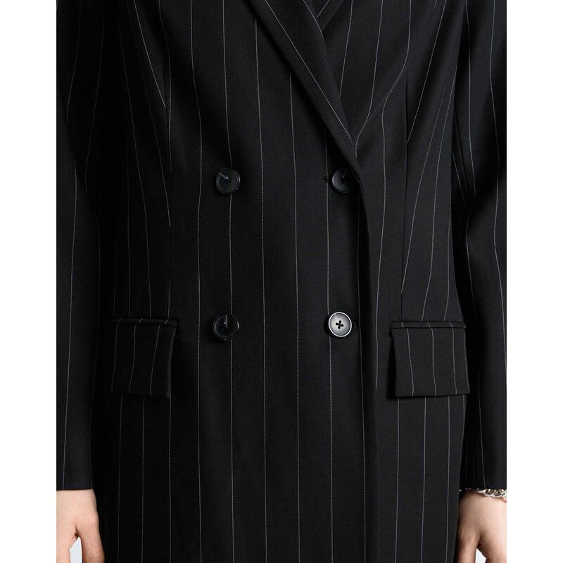 Cue Pinstripe Double Breasted Coat image number 2